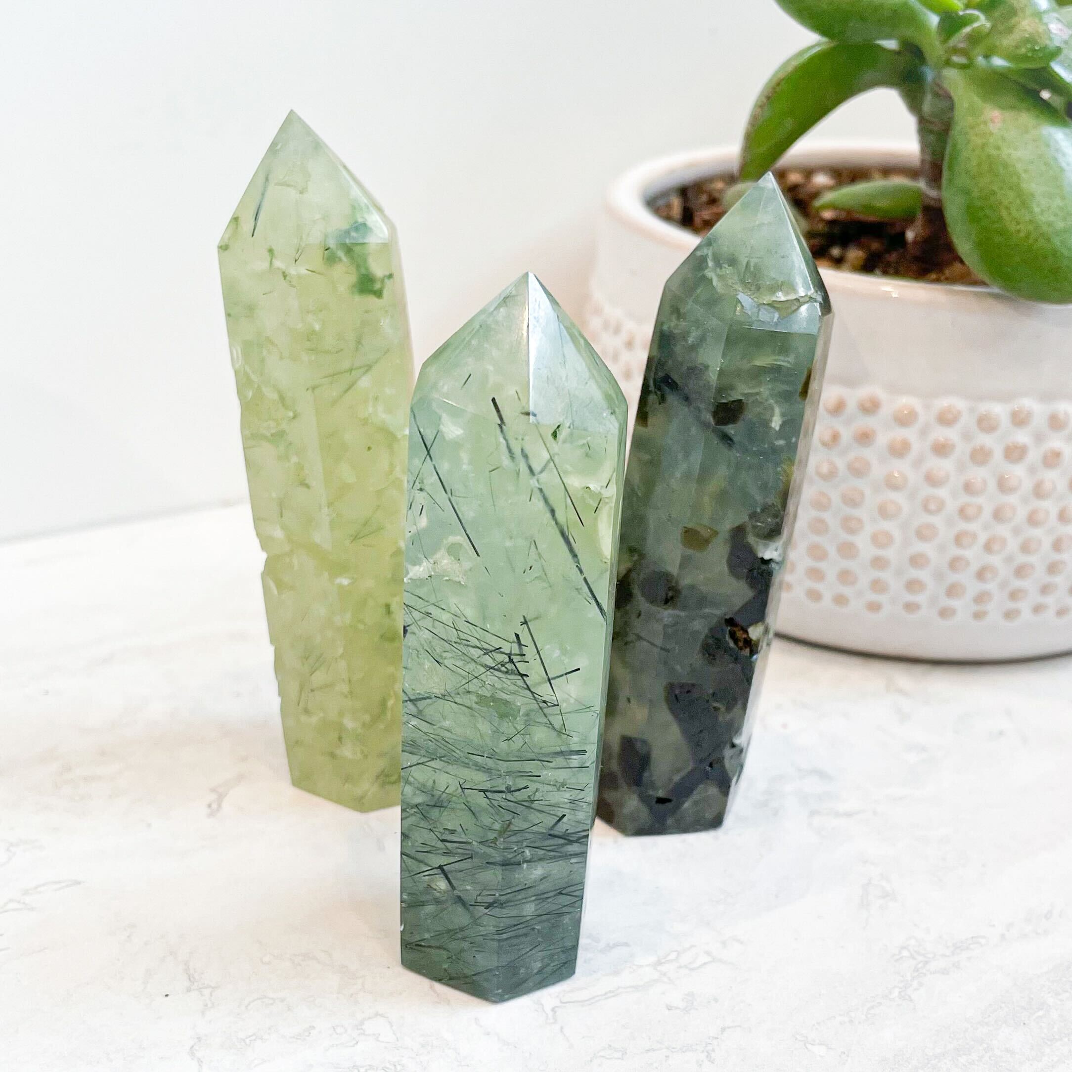 Prehnite with Epidote Standing Points