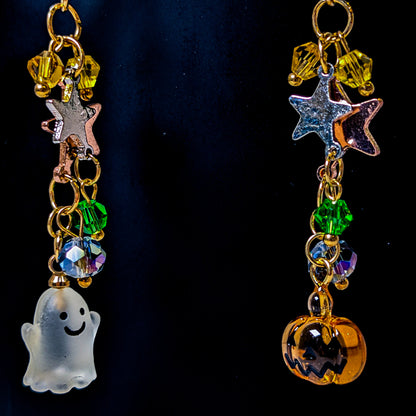 Pumpkin Ghost Asymmetric Earrings