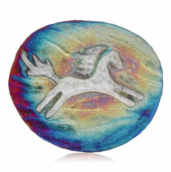 (Magnet) Raku Handmade Spirit Medallion with Affirmations | Various Themes