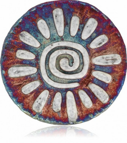 (Magnet) Raku Handmade Spirit Medallion with Affirmations | Various Themes