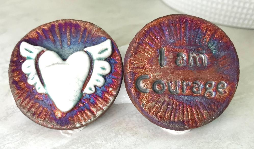 (Magnet) Raku Handmade Spirit Medallion with Affirmations | Various Themes