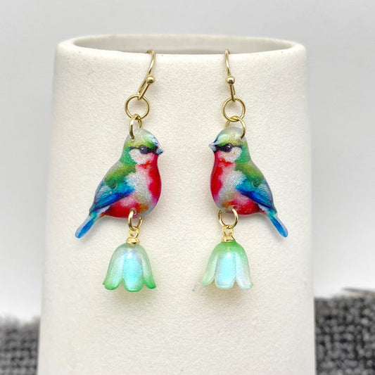 Resin Birds with Flowers