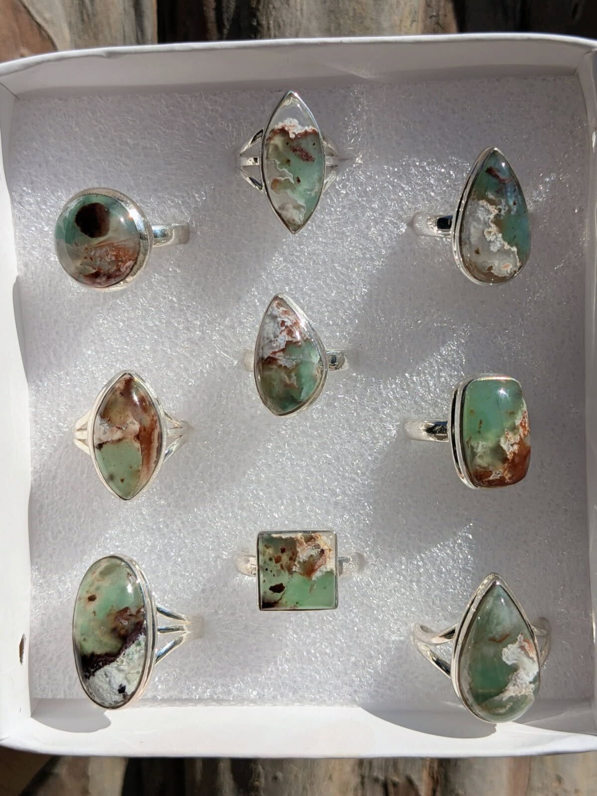 Aqua Chrysoprase Rings