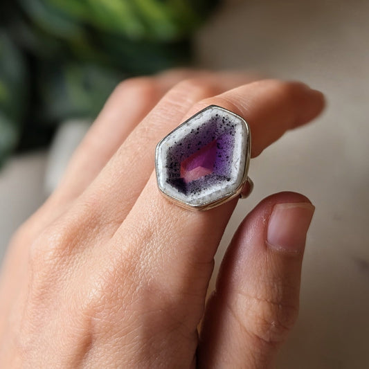 Atomic Trapiche Amethyst Rings