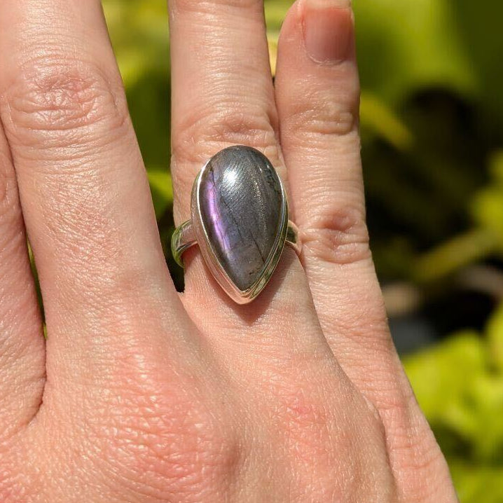 Purple Fire Labradorite Rings