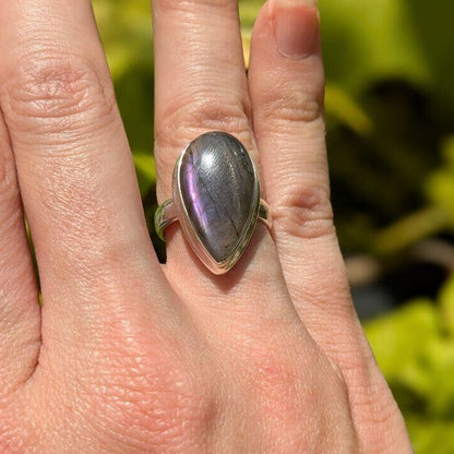 Purple Fire Labradorite Rings