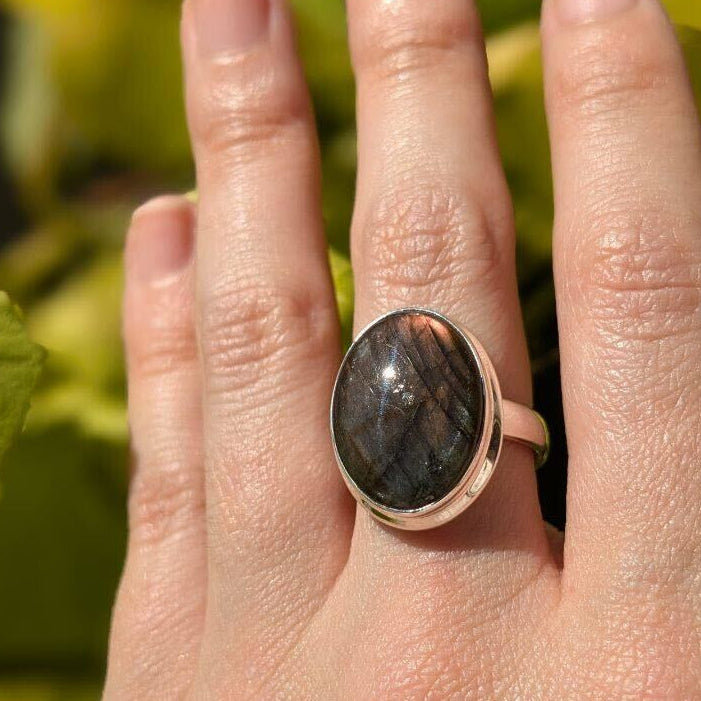 Purple Fire Labradorite Rings