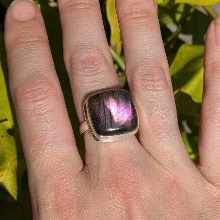 Purple Fire Labradorite Rings