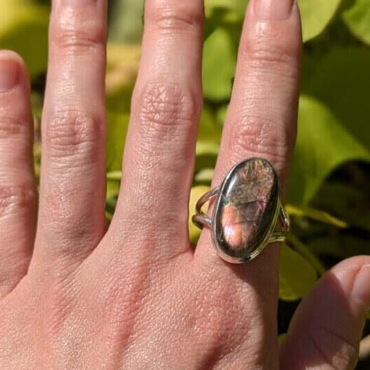 Purple Fire Labradorite Rings