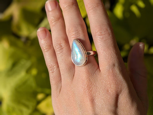 Rainbow Moonstone Rings