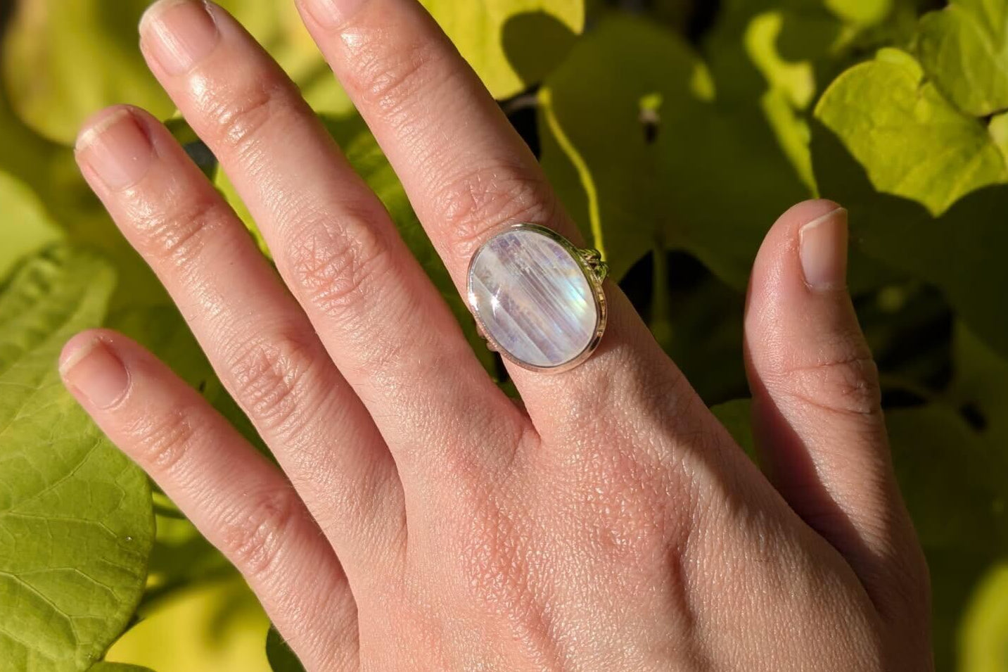 Rainbow Moonstone Rings