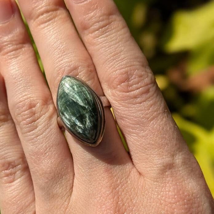 Seraphinite Sterling Silver Rings (Copy)