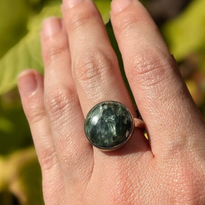 Seraphinite Sterling Silver Rings (Copy)