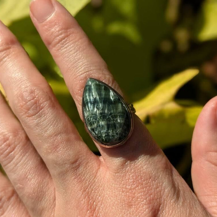 Seraphinite Sterling Silver Rings (Copy)