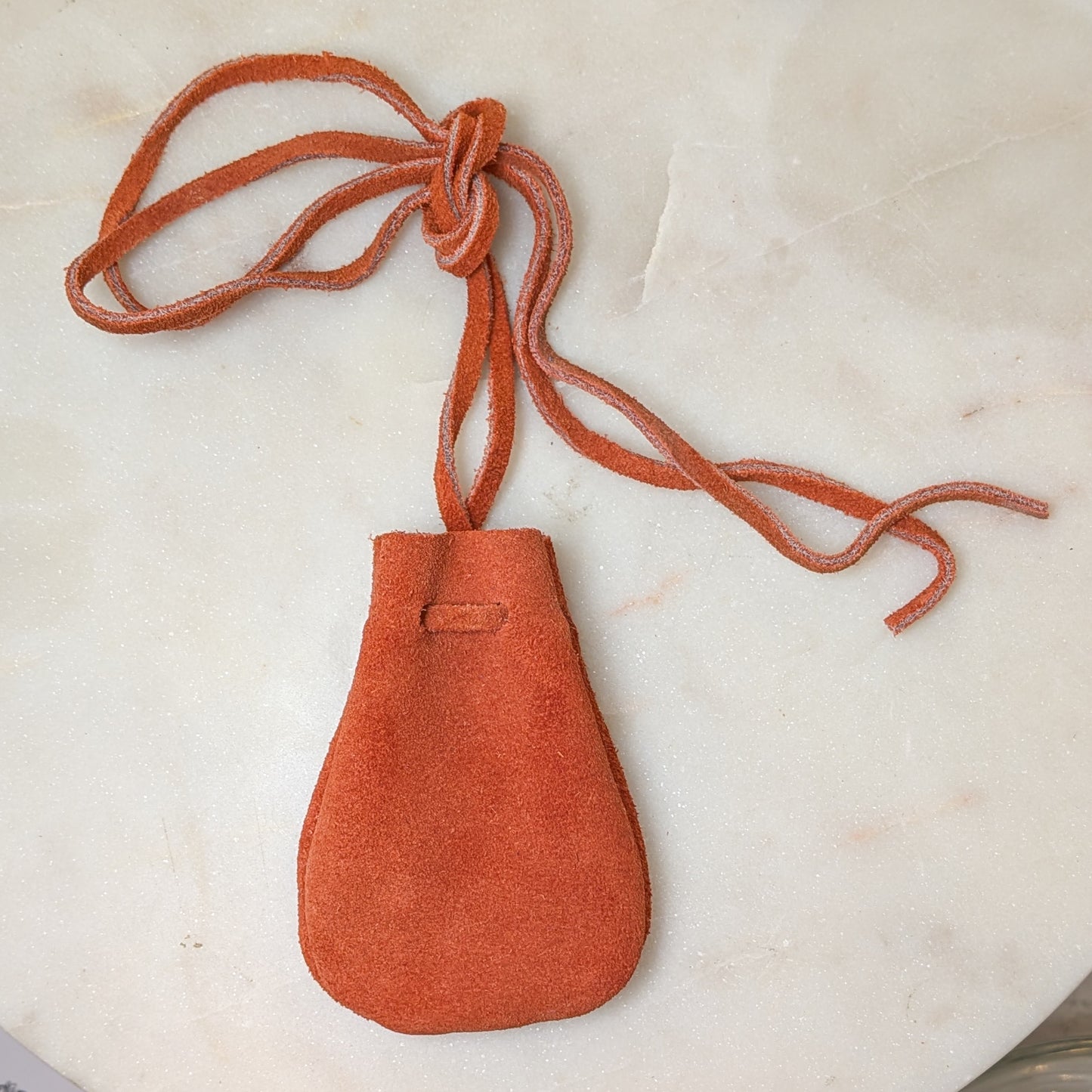 Suede Pouch Rounded w/Strap - 7 Chakra Colors