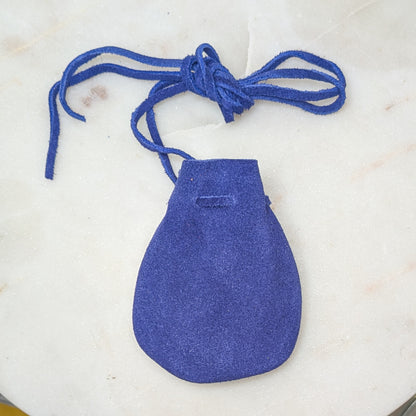 Suede Pouch Rounded w/Strap - 7 Chakra Colors