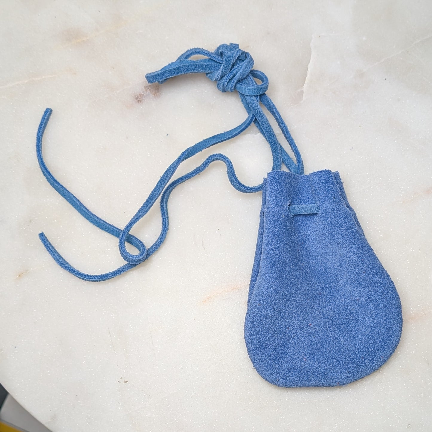 Suede Pouch Rounded w/Strap - 7 Chakra Colors