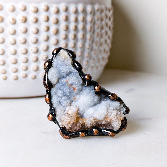 DND Irregular Natural Agate Rough Stone Adjustable Ring