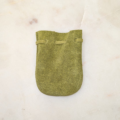 Suede Pouch Rounded w/Strap - 7 Chakra Colors