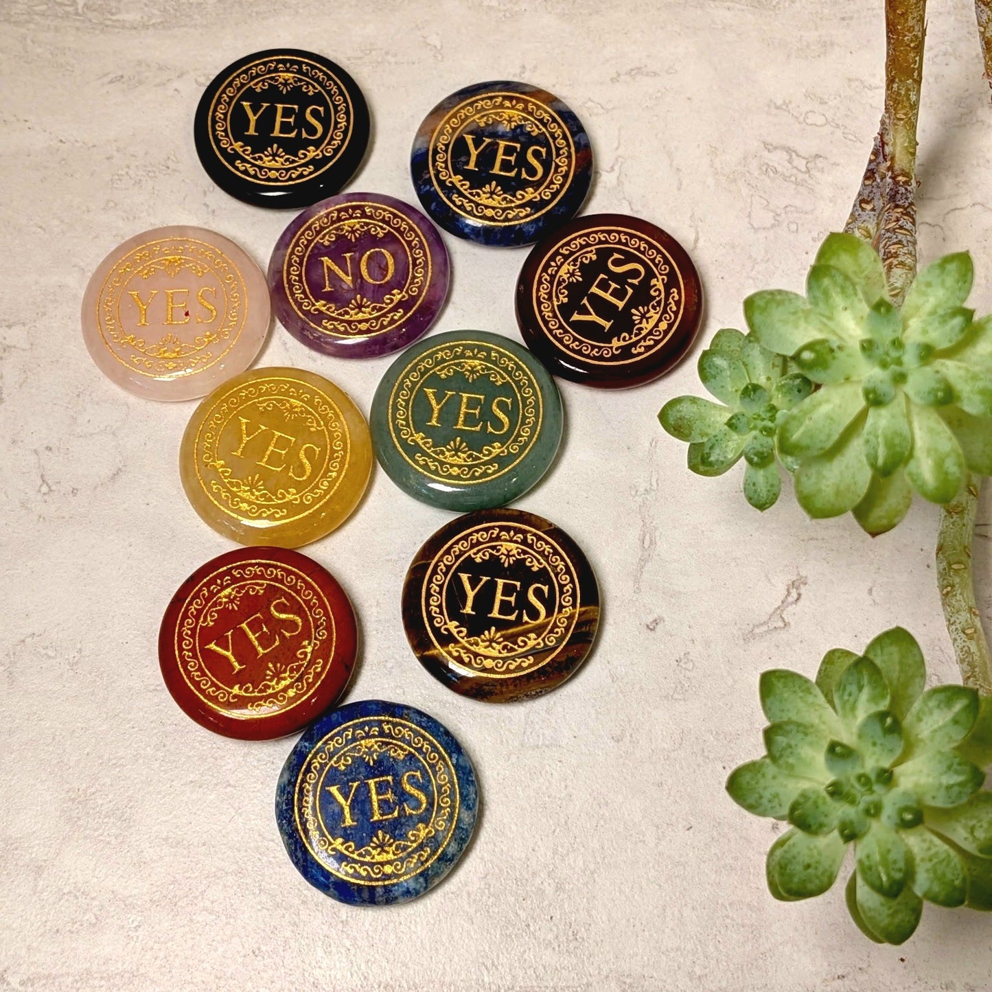 Crystal Yes/No Decision Coin