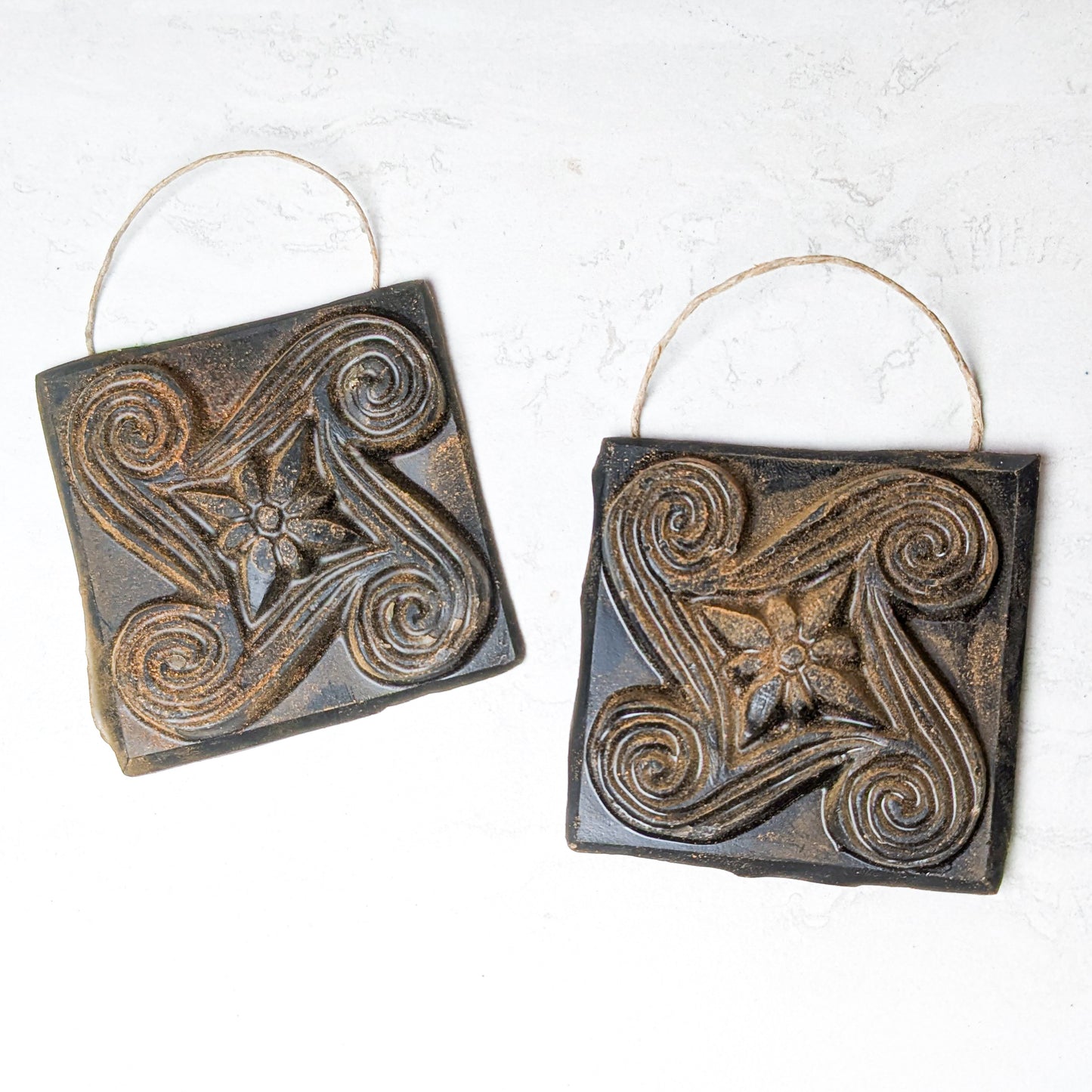 Floral Spin Beeswax Ornament | Cinnamon Finish