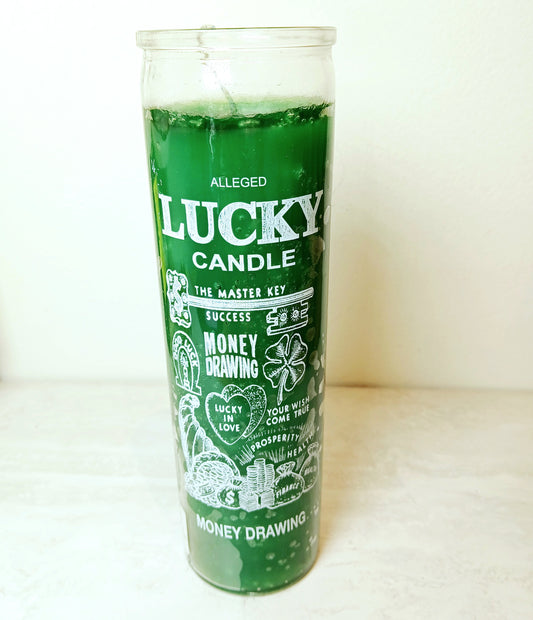 Money Drawing Lucky Green 7 Day Candle