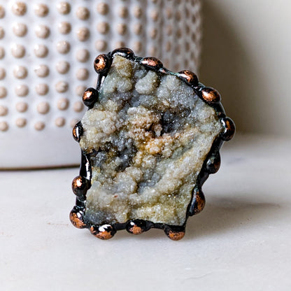 DND Irregular Natural Agate Rough Stone Adjustable Ring