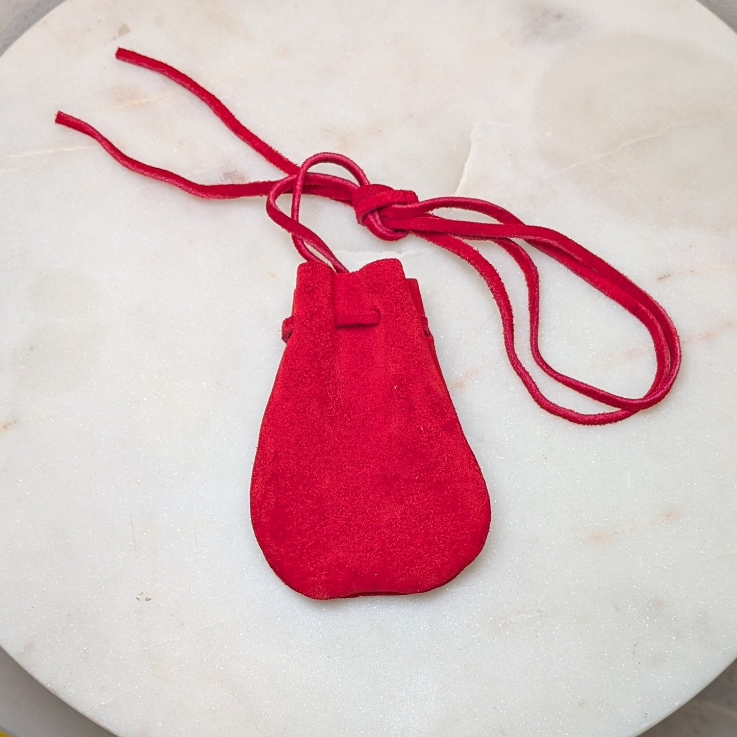 Suede Pouch Rounded w/Strap - 7 Chakra Colors