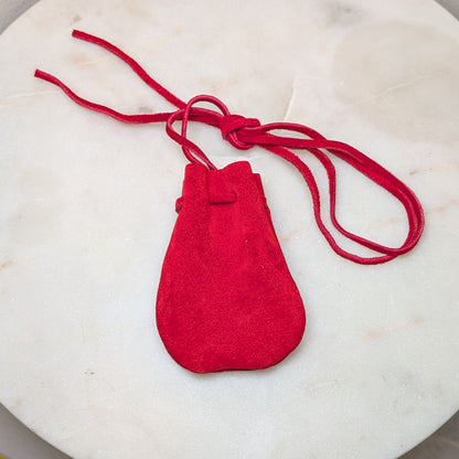 Suede Pouch Rounded w/Strap - 7 Chakra Colors