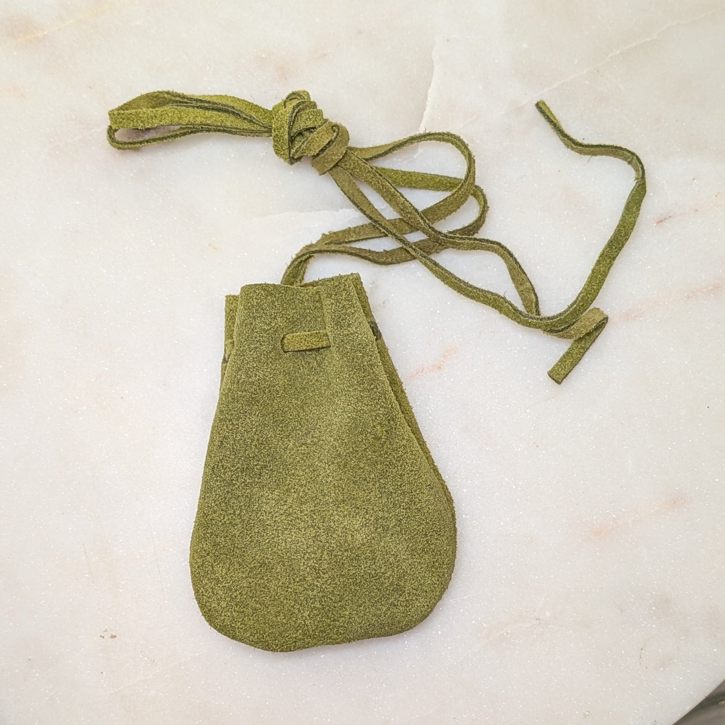 Suede Pouch Rounded w/Strap - 7 Chakra Colors