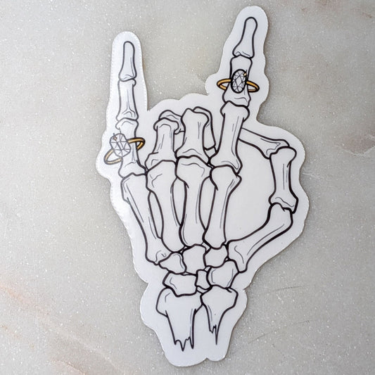 Rock On Skeleton Hand Sticker
