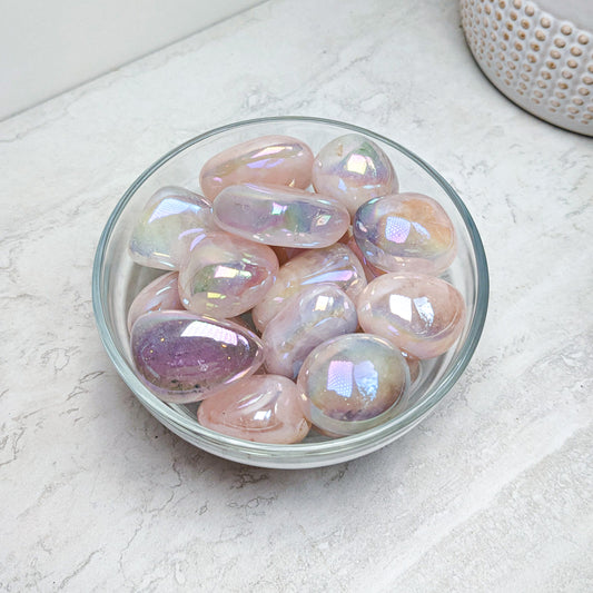 Rose Aura Quartz Tumbles 1"