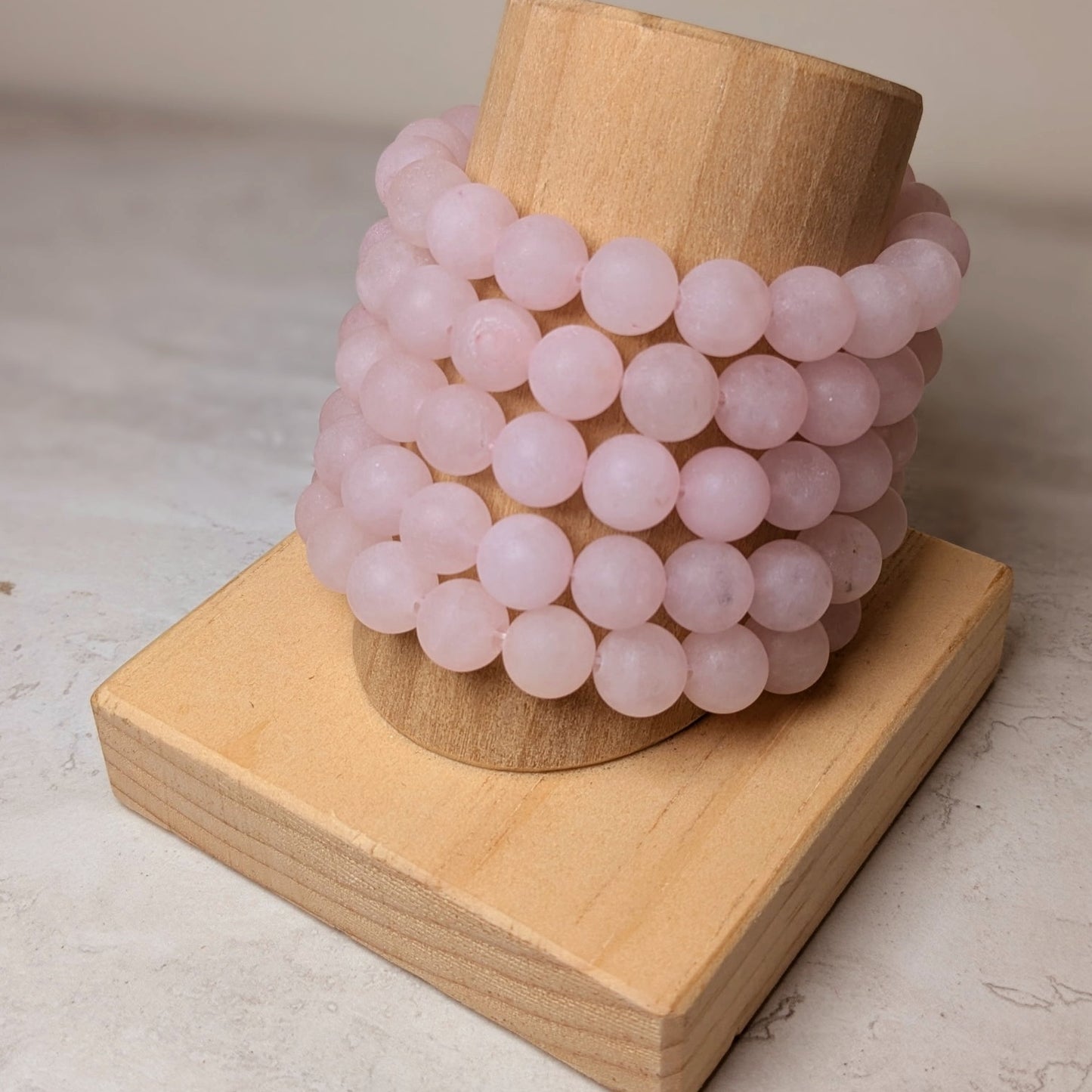 10mm Matte Crystal Beaded Bracelet | Rose Quartz, Amethyst, Sodalite, Amazonite for Balance and Intention