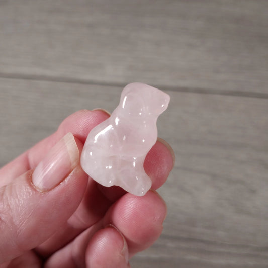 Crystal Dog Figurine- Rose Quartz