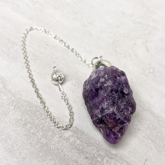 Natural Point Amethyst Pendulum 9"