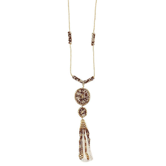 Coffee & Cream Beaded Necklace