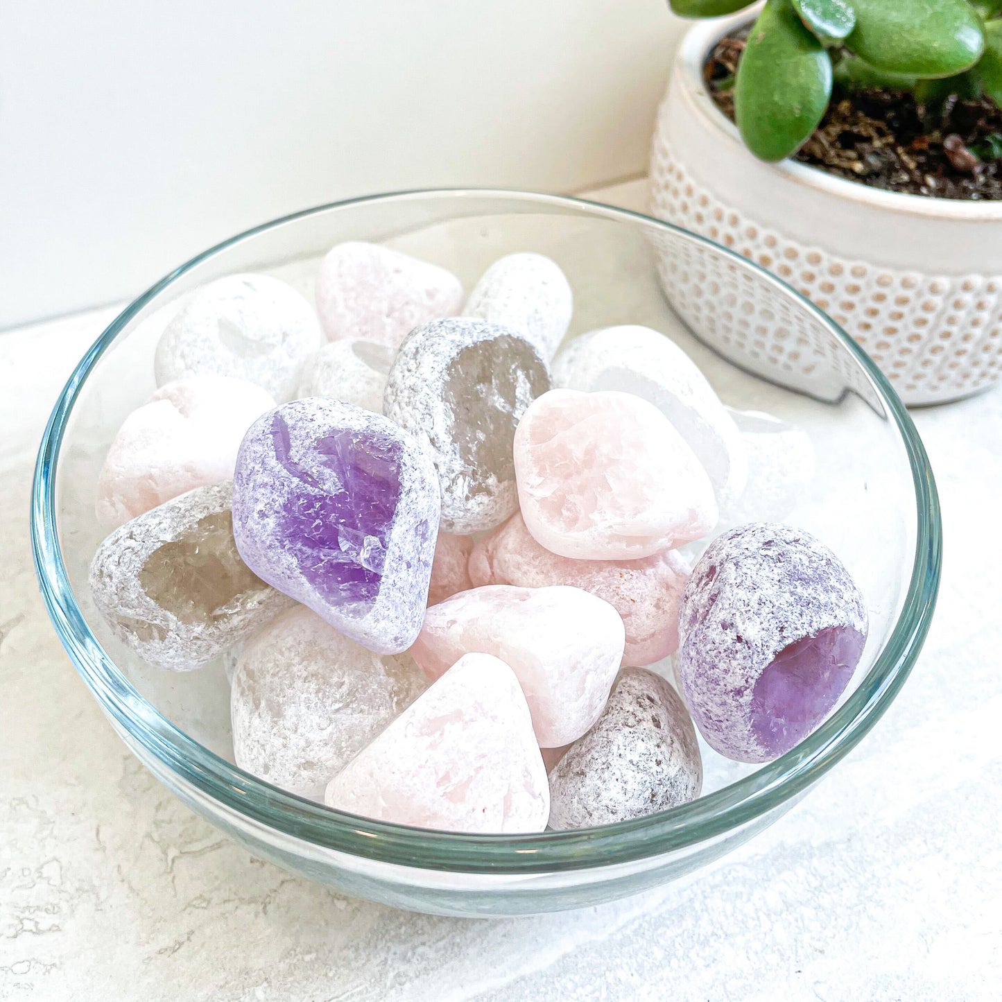 Seer Stones – Rose Quartz, Amethyst, Clear Quartz, and Smoky Quartz