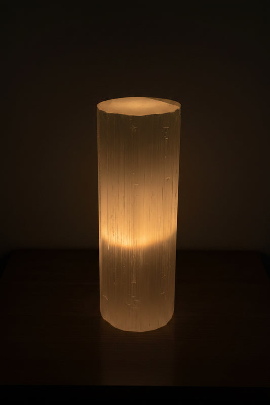 Selenite Flat Top Lamp- 10"