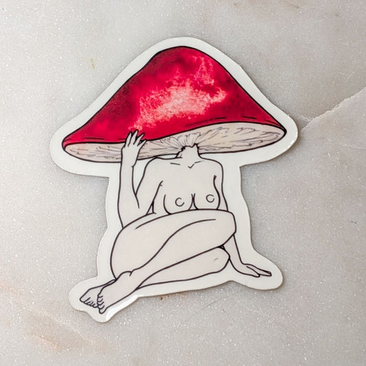 Shy Shroom Sticker