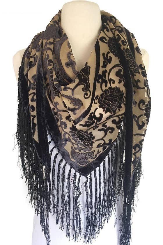 Silk velvet triangle shawl, at Ordinary Magic in Savannah, GA.