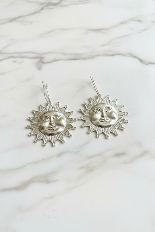 Silver Sun Earrings