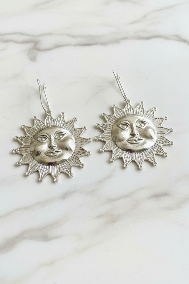 Silver Sun Earrings