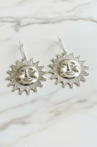 Silver Sun Earrings