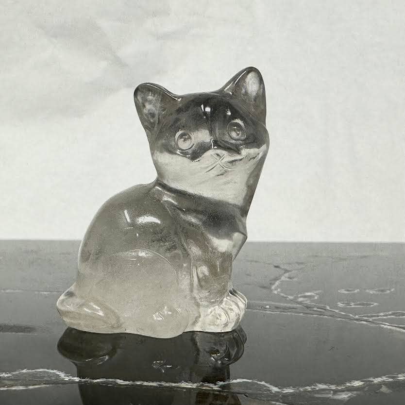 Sitting Clear Quartz Cat