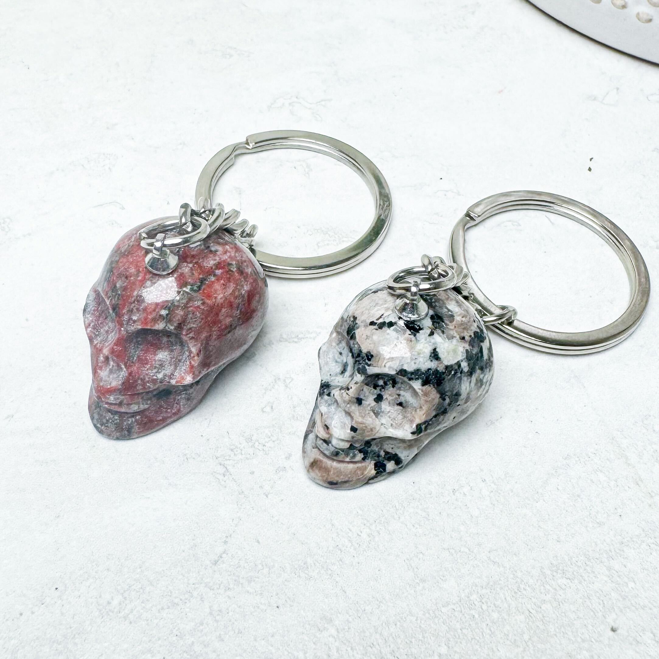 Assorted Crystal Skull Keychains
