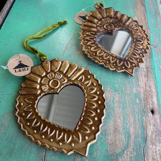 Small 6" Mirror Sacred Hearts
