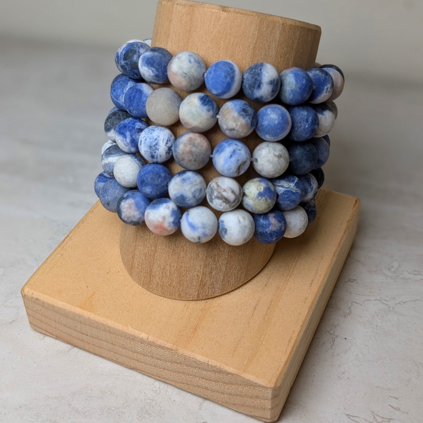 10mm Matte Crystal Beaded Bracelet | Rose Quartz, Amethyst, Sodalite, Amazonite for Balance and Intention