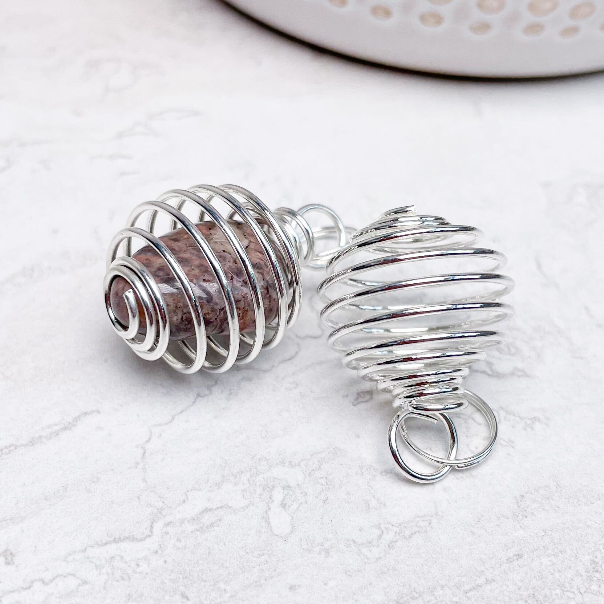 Small Spiral Cage Pendant - Silver