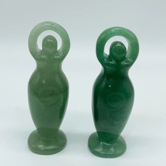 Green Aventurine Spiral Goddess | 3” Crystal Carving for Prosperity and Heart Healing