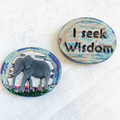 (Magnet) Raku Handmade Spirit Medallion with Affirmations | Various Themes